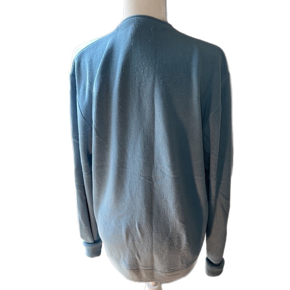 Vintage Ash Creek Grandpa Sweater Baby Blue Knit Button Up V-Neck Cardigan L - Picture 4 of 9